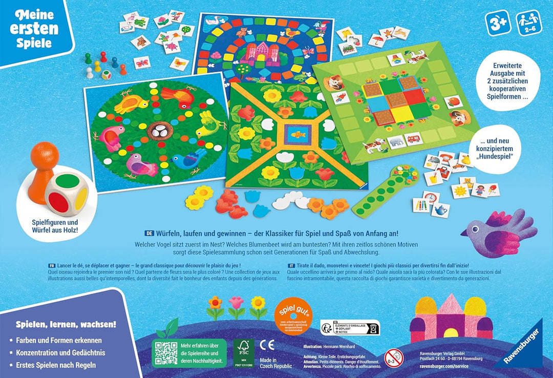 Ravensburger Kartenspiele 12010019-4 erste Spiele: Meine ersten; Kinderspiele, ab 3 Jahren, für 2-6