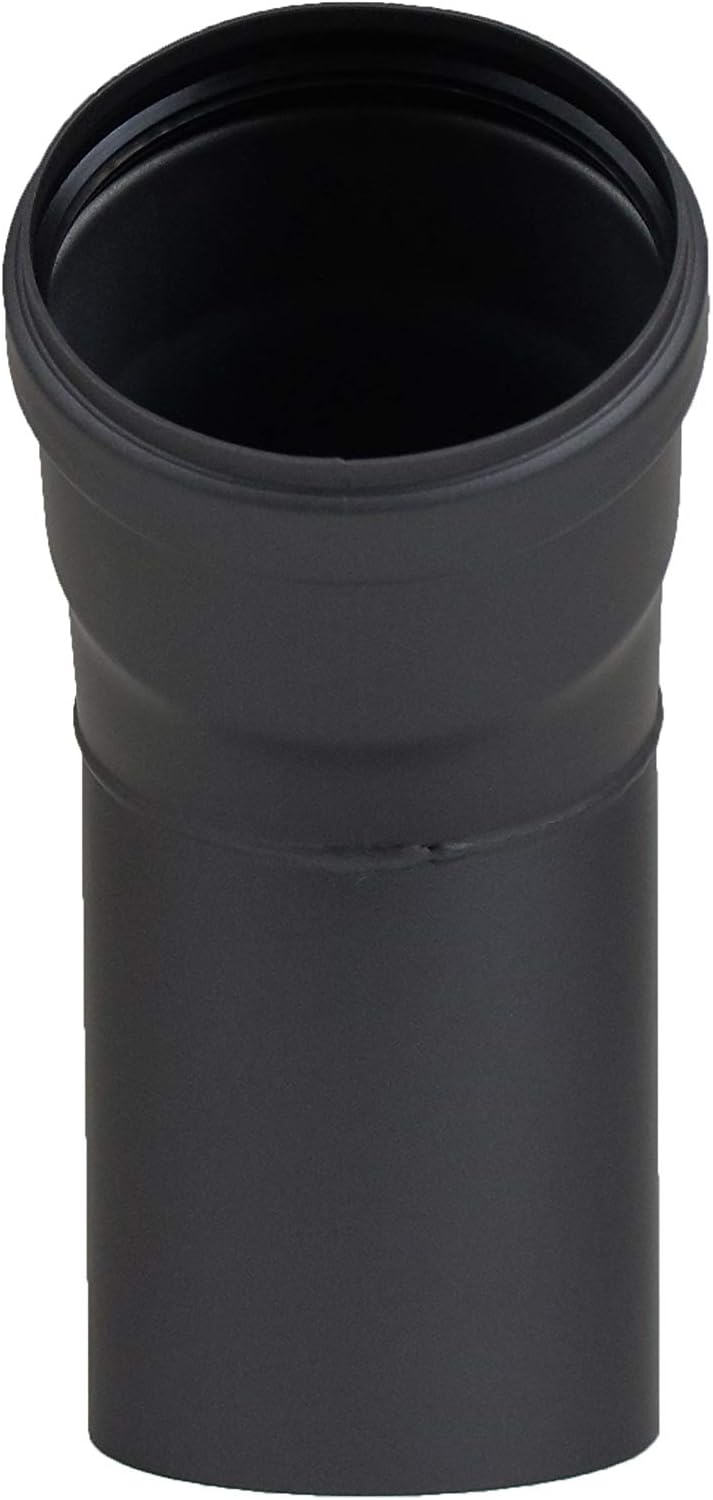 LANZZAS Pelletrohr Bogen 45° Grad im Durchmesser DN Ø 80 mm, in schwarz, Pelletbogen, Ofenrohr Bogen