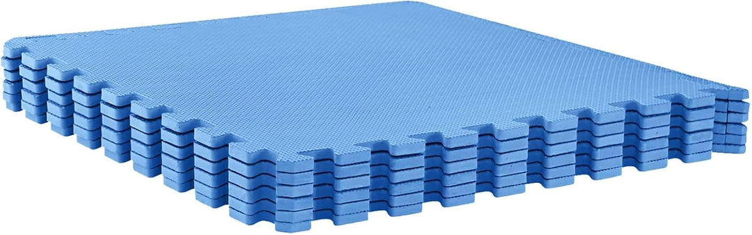 Fussmatten 50 Stück Blau 18 m² EVA-Schaum Bodenmatten Erweiterbares Puzzle-Design rutschfest schall-