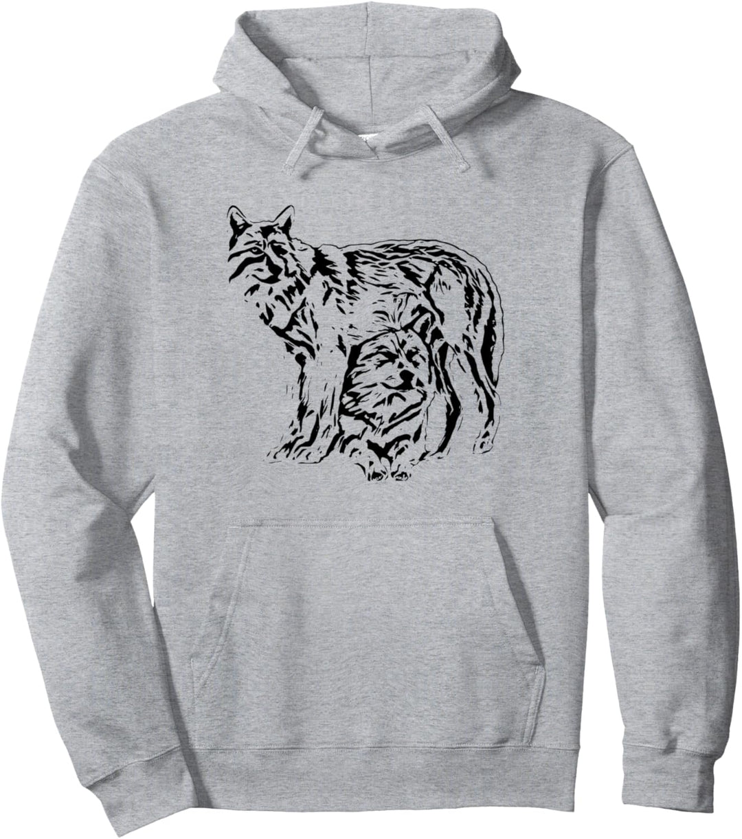 Wolf Vollmond Motiv Wölfe Lupus Rudel Mond Tiere Raubtier Pullover Hoodie