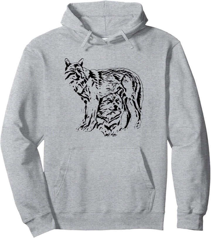 Wolf Vollmond Motiv Wölfe Lupus Rudel Mond Tiere Raubtier Pullover Hoodie