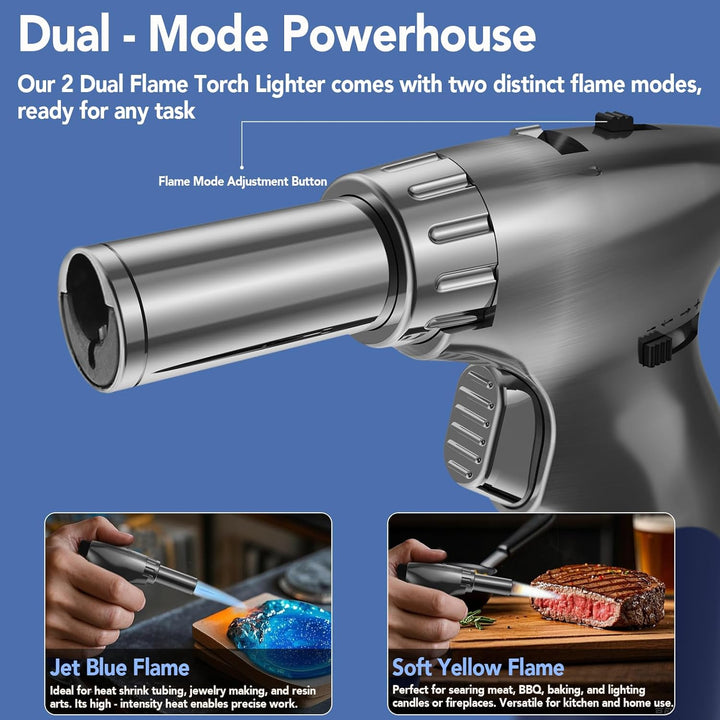 Sondiko Dreifach Einstellbarer Mini-Bunsenbrenner, Nachfüllbar Küchenbrenner mit kontinuierlicher Fl