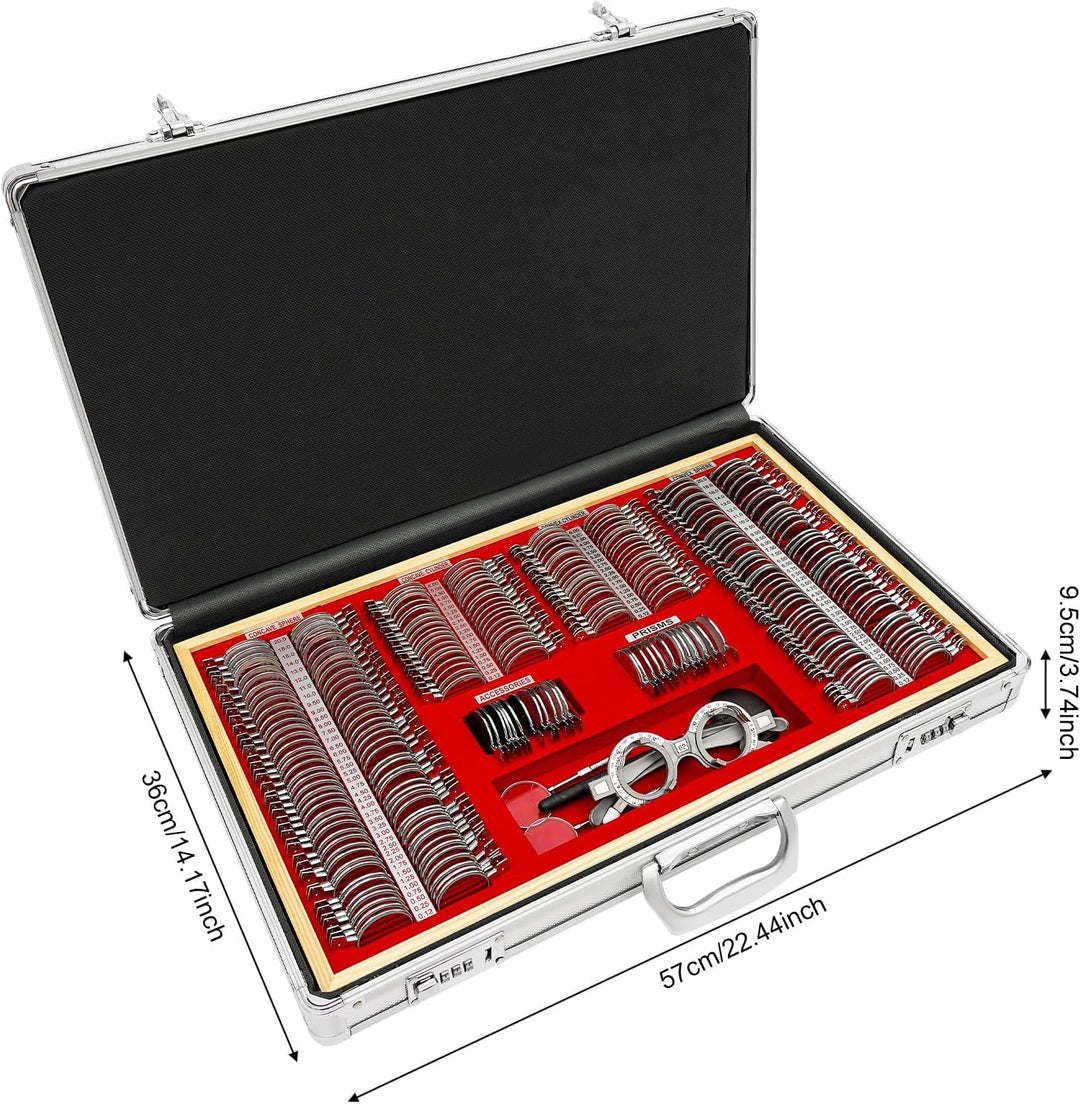 Proberahmen Linsensatz, 266 Stück Optischer Proberahmen Linsensatz Optometrie Kit Metallrand Probera
