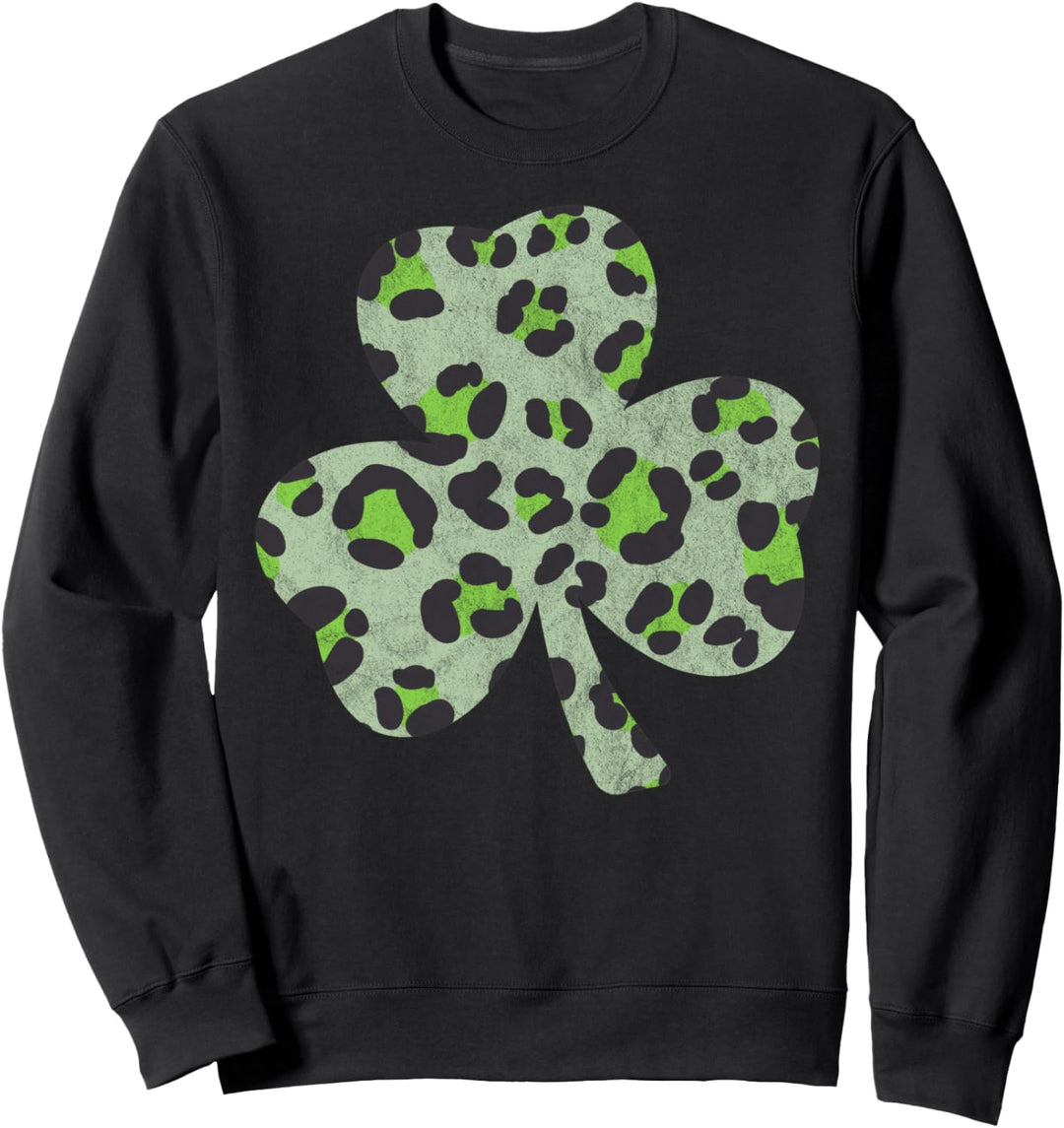 Trendy Cheetah Clover Fill Sweatshirt