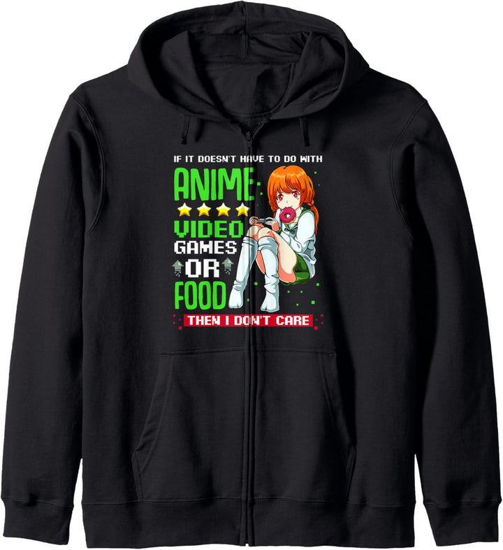 Anime Video Games Food Donuts Kawaii Otaku Japan Manga Tokyo Kapuzenjacke