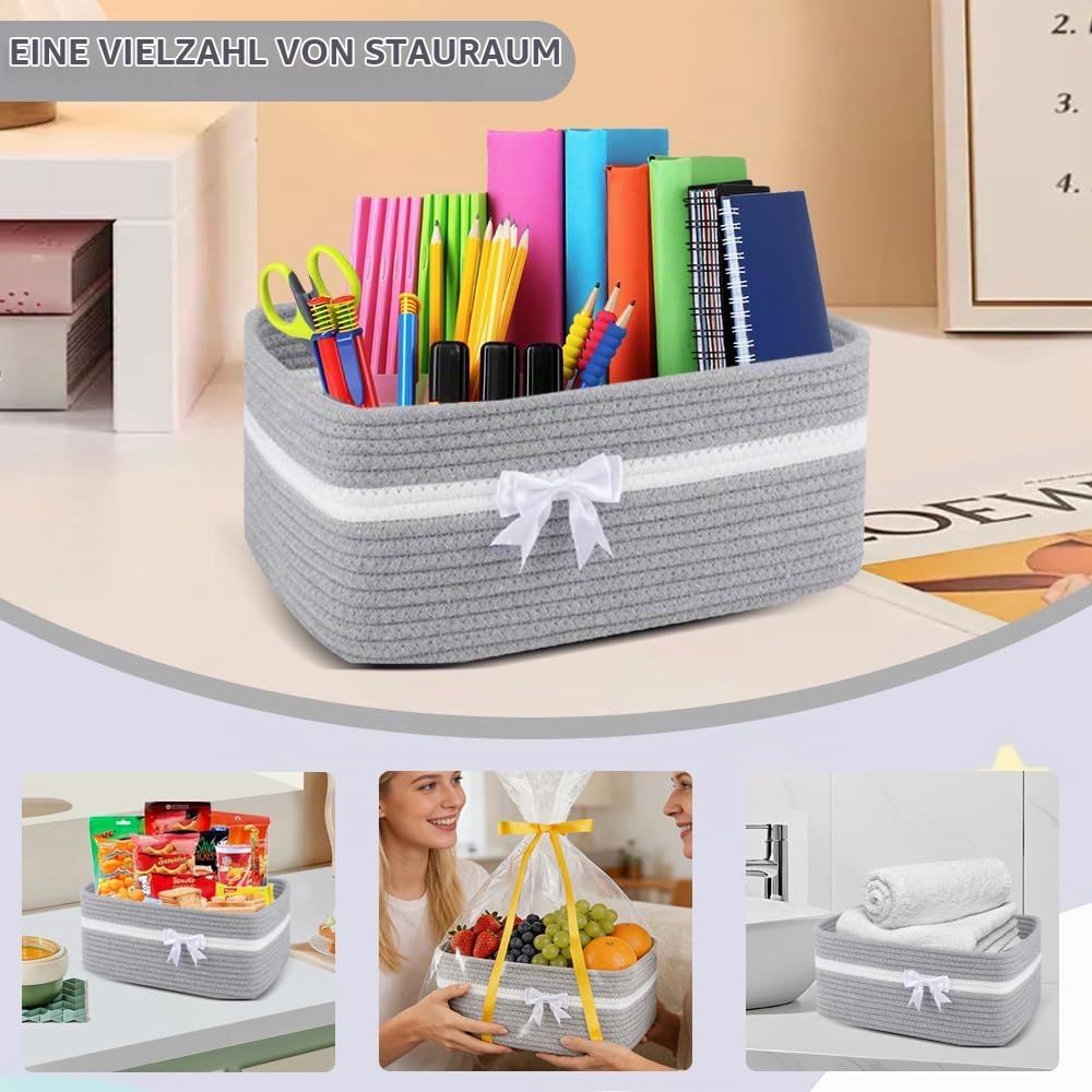 Geschenkkorb Leer Gross, 34x25x15 cm Aufbewahrungskorb mit Geschenktüten &amp; Geschenkschleife, Präsent