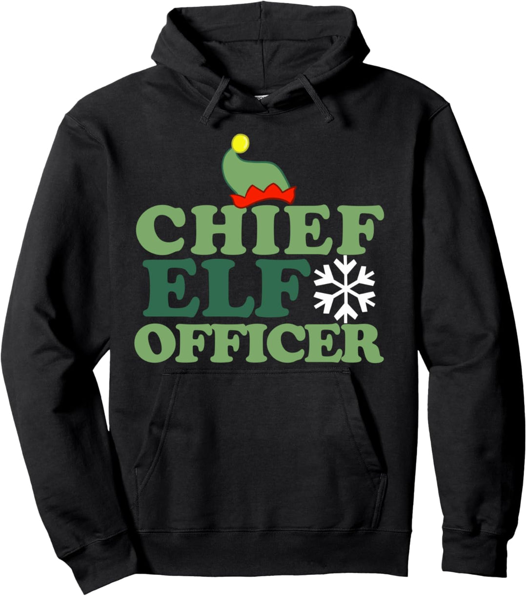 Chief Elf Officer Lustige Weihnachtselfe Pullover Hoodie