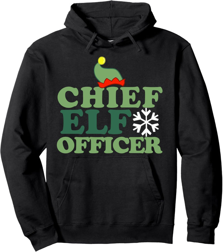 Chief Elf Officer Lustige Weihnachtselfe Pullover Hoodie