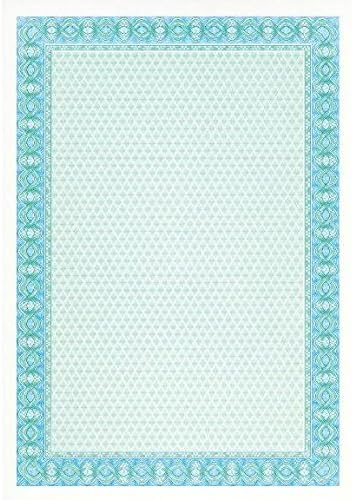 DECAdry Premium-Zertifikatblätter Wasserzeichen 115 g/m² A4 70 Blatt türkis-blau 1 blau, 1 blau