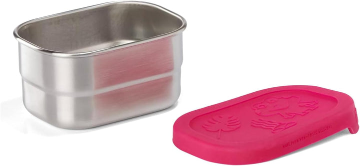Affenzahn Edelstahl Brotdose inkl. Snack-Box Silikon-Deckel BPA-frei Spülmaschinenfest Eule - Türkis
