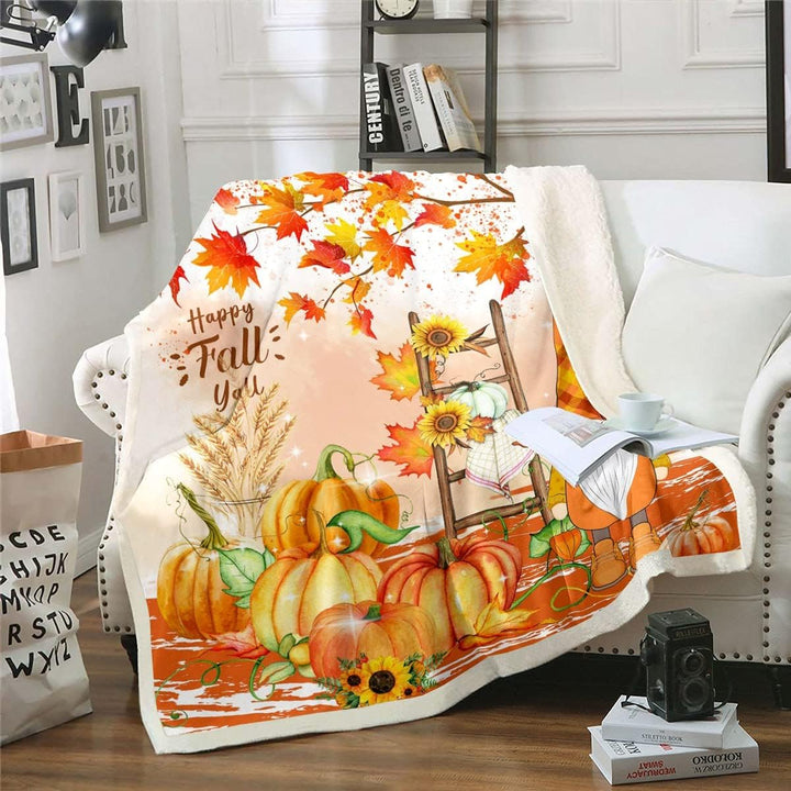 Homewish Verdammter Zwerg Decke 150 x 200 Herbst Thanksgiving Kürbis Decke Werfen für Teenager Mädch