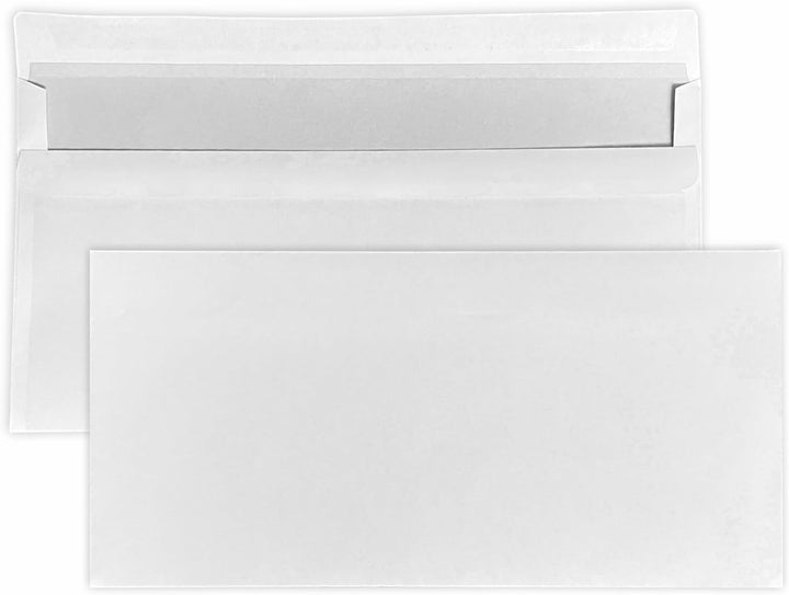 Bedruckte Briefumschläge Personalisierung mit Logo, Design Absenderadresse DIN lang ohne Fenster sel