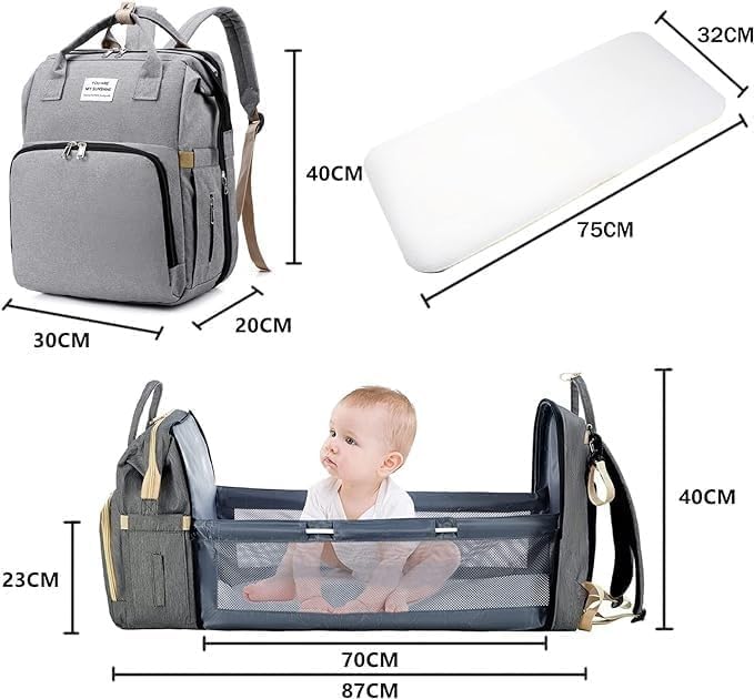 7 in 1 Wickeltasche, verlängerte Tasche für Babys, multifunktional, tragbar, mit Bett, mehrfarbig