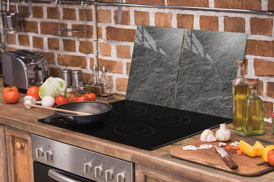 DarHaus Herdabdeckplatten 90x52 cm 2-teilig Ceranfeldabdeckung Induktion Herdschutz Spritzschutz Gla