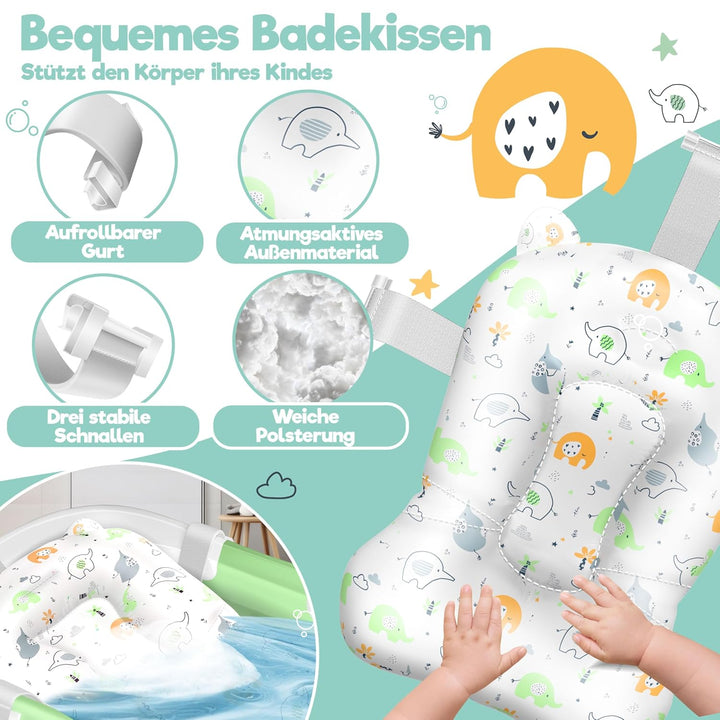 KIDIZ® Baby Badewanne | Babywanne platzsparend &amp; faltbar | Badebecken Duschwanne für Neugeborene Kle