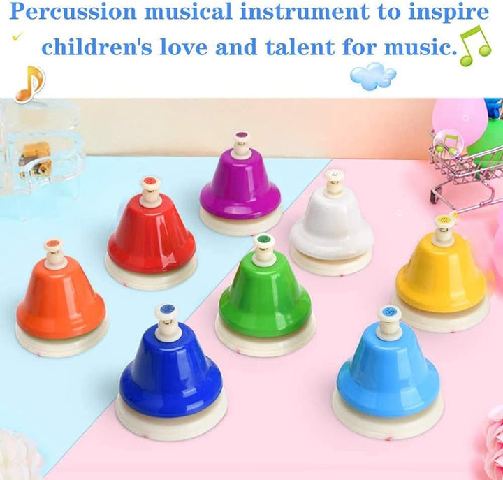 8 Stück Tischglocke Set, Metall Handglocke Glockenspiel Handbells, Musikinstrumente Melody Bell, Ver