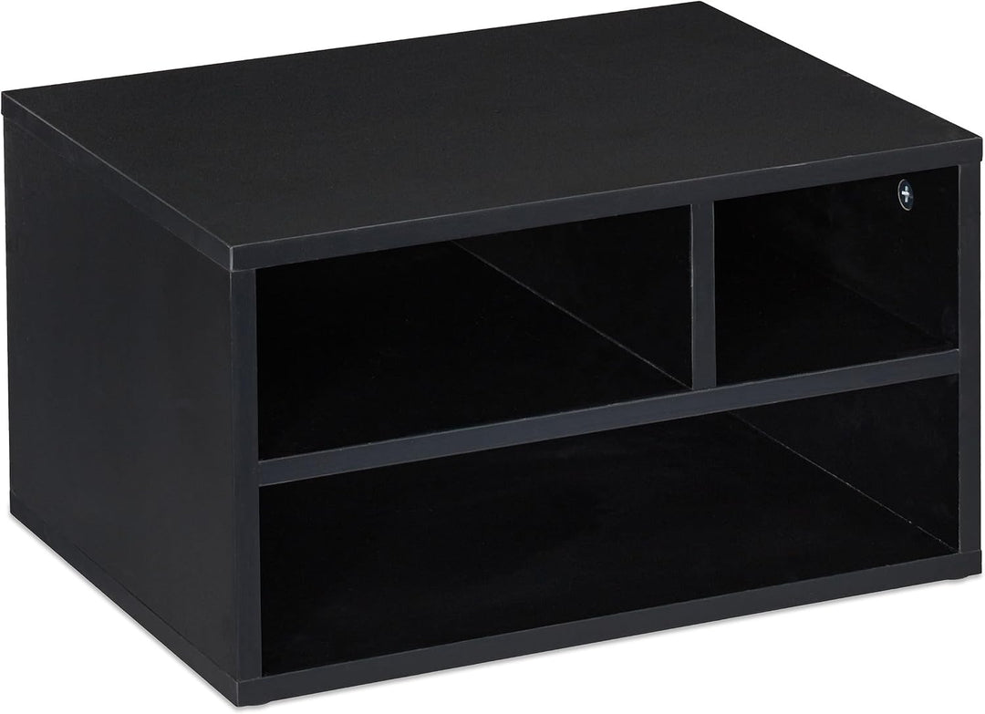 Relaxdays Druckerständer Schreibtisch, 3 Fächer, Regal für Drucker, Druckerhalter, H x B x T: 22,5 x