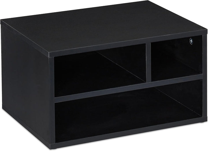 Relaxdays Druckerständer Schreibtisch, 3 Fächer, Regal für Drucker, Druckerhalter, H x B x T: 22,5 x