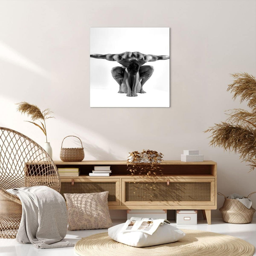 Bilder auf Leinwand Modell Körper Muskeln Tätowierung Leinwandbild 60x60cm Wandbilder Dekoration Woh