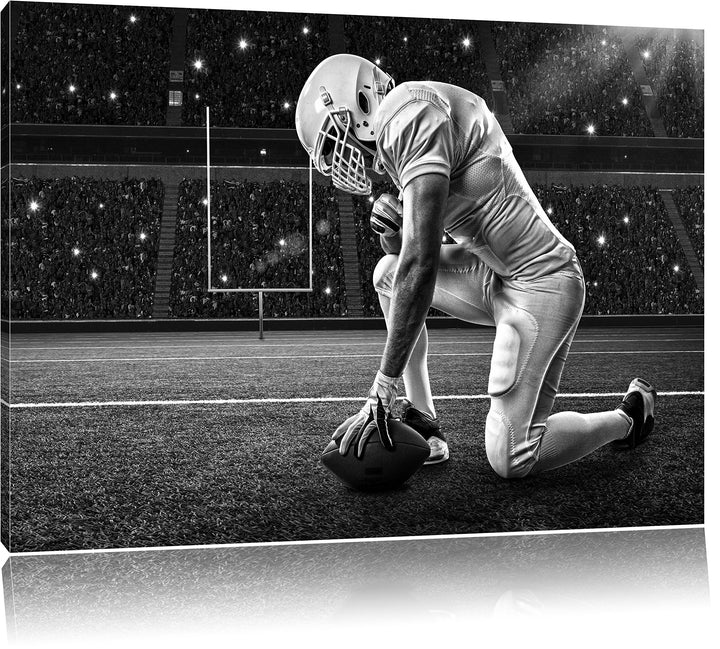 Pixxprint Football-Spieler als Leinwandbild/Grösse: 100x70 / Wandbild/Kunstdruck/fertig bespannt, 10