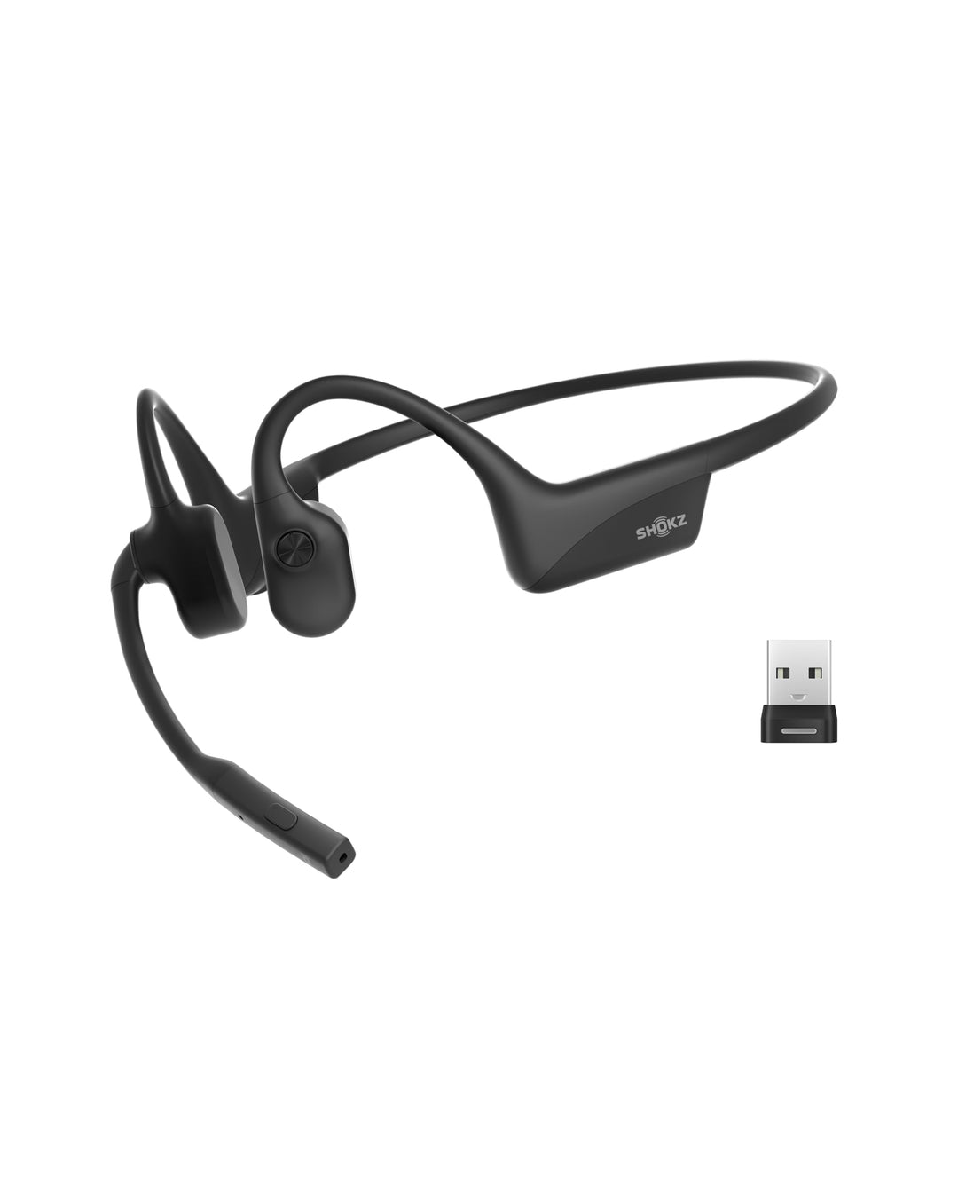 SHOKZ OpenComm2 UC 2025 Upgrade USB-A kabelloses Knochenschall PC Headset, Bluetooth Open-Ear Kopfhö