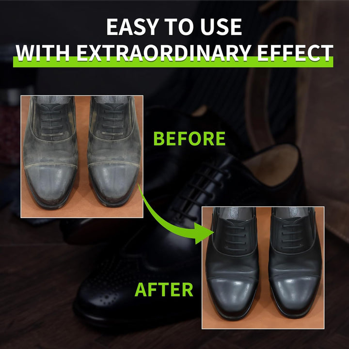 Schwarzes Schuhputzset 100 ml Sofort-Schuhputzset für Stiefel und Schuhe Leder pflegen und schützen
