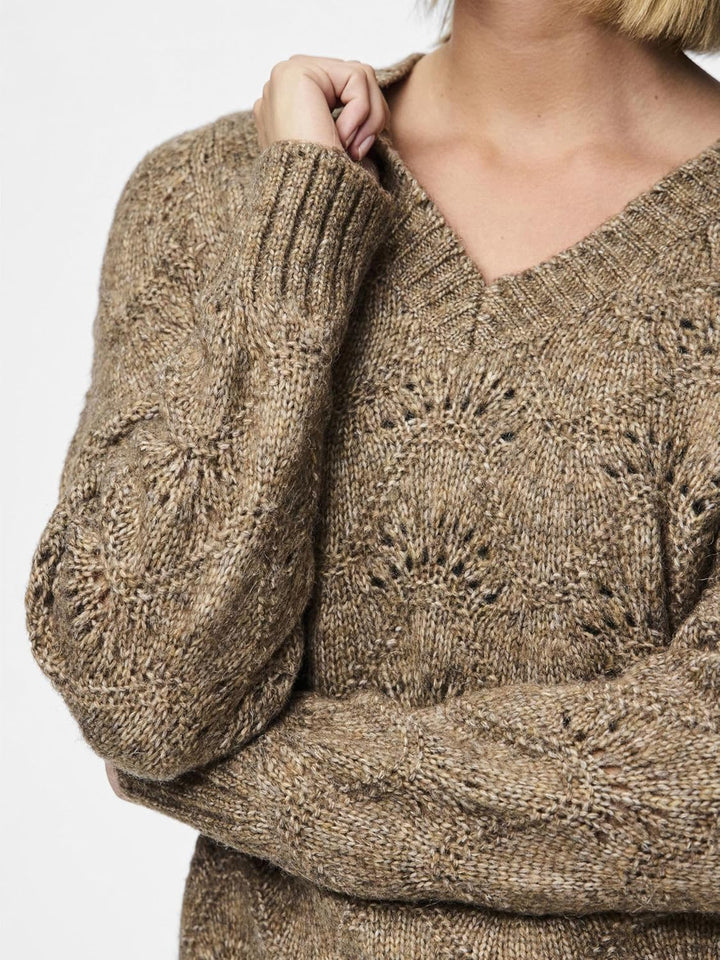 Pieces Damen Pcbibbi Ls V-Neck Knit Noos Bc Strickpullover (1er Pack) XS Fossil, XS Fossil