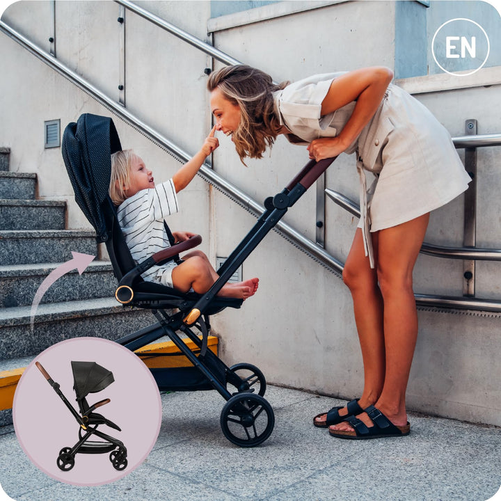 MoMi Kinderwagen ADELLE ab 6. Monat (bis 22 kg), klappbarer Buggy mit 360°-Sitz und 5-Punkt-Sicherhe