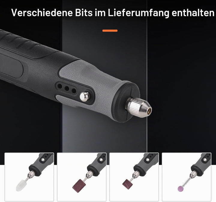 Mini-Akku-Rotationswerkzeug-Set, 25.000 U/min, 5 Geschwindigkeiten, Schnitzwerkzeuge, angetrieben du