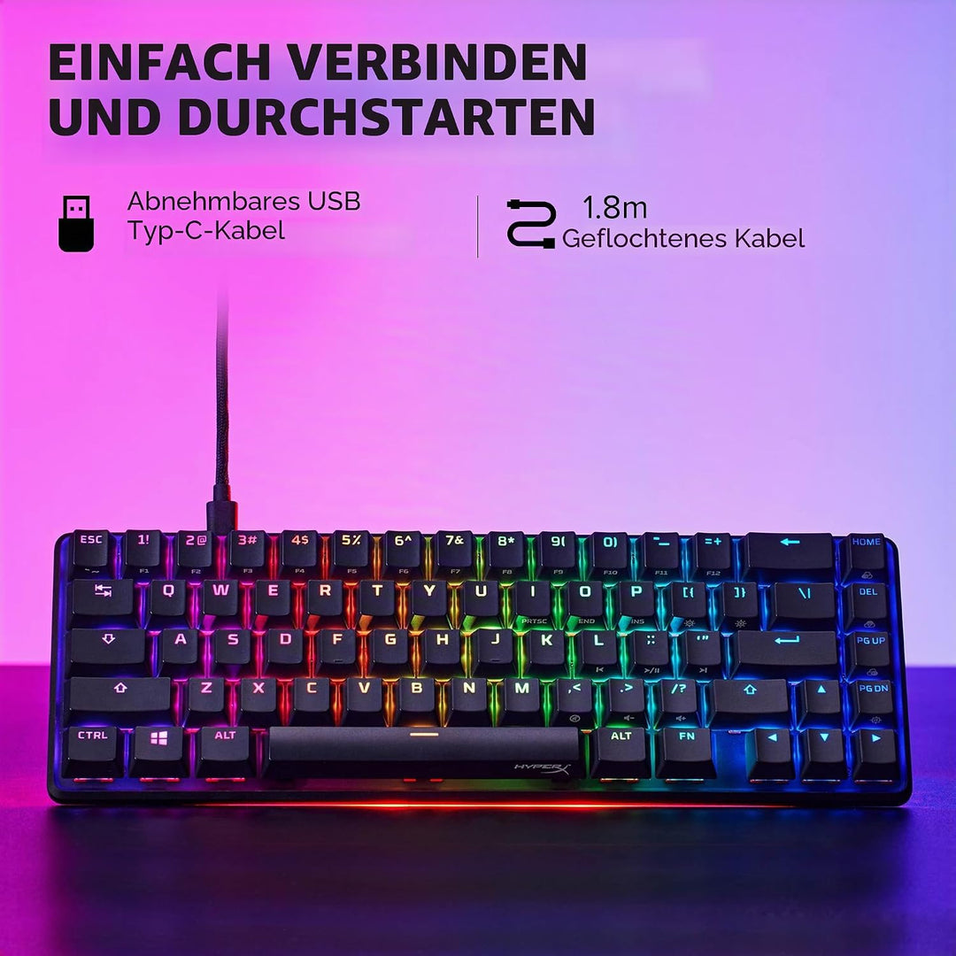 HyperX Alloy Origins 65 – Mechanische Gaming-Tastatur - Ultrakompakter 60% Formfaktor - HyperX Red A