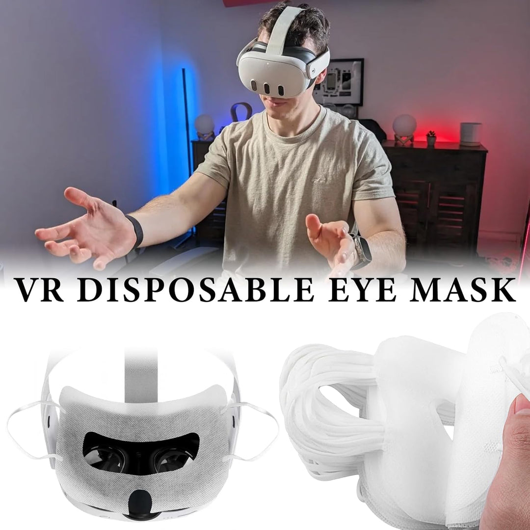 Geekria 100Pcs VR Mask Disposable Face Cover, Disposable Protector for Oculus Quest VR, Prevent Eyes