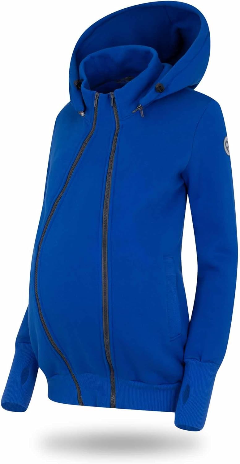 fun2bemum Pola 4in1 Baby Tragejacke für Mama Känguru Kapuze VORNE/HINTEN XXL Cobalt, XXL Cobalt