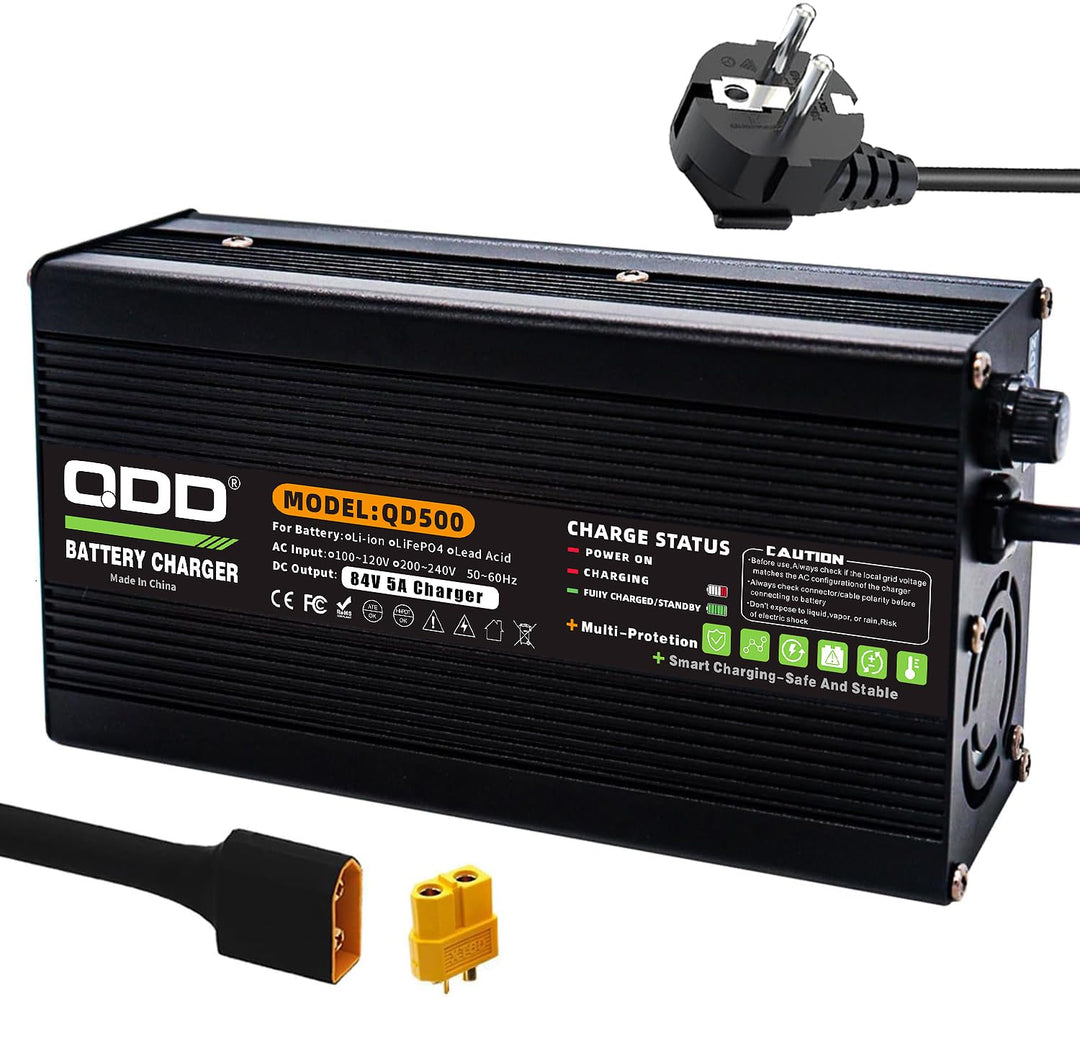 QDD Akku-Ladegerät 84 V 5 A für Elektromotorrad, Lithium-Akku-Pack 72 V 20S, Universal-Schnellladege