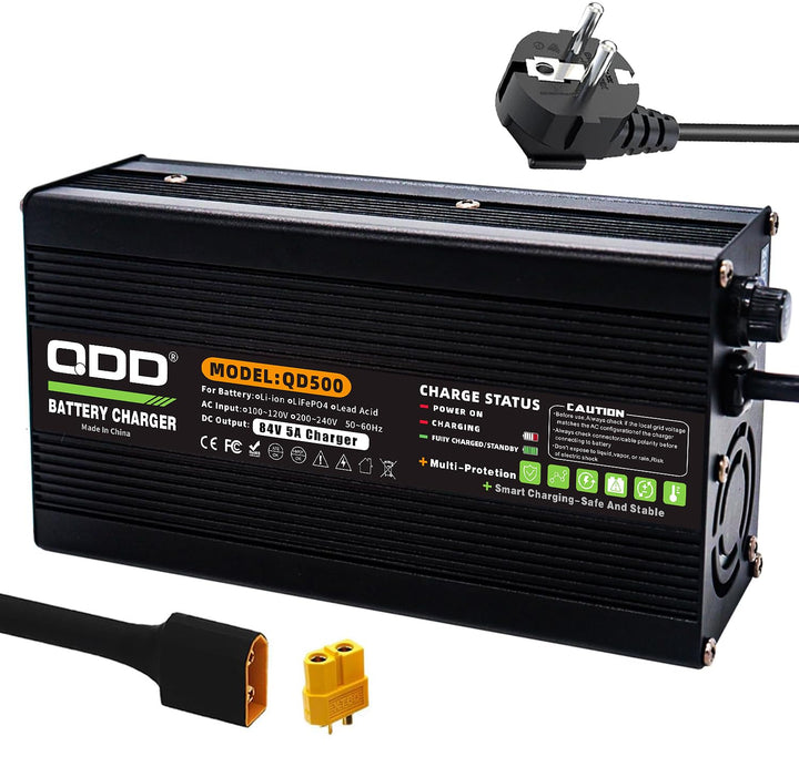QDD Akku-Ladegerät 84 V 5 A für Elektromotorrad, Lithium-Akku-Pack 72 V 20S, Universal-Schnellladege