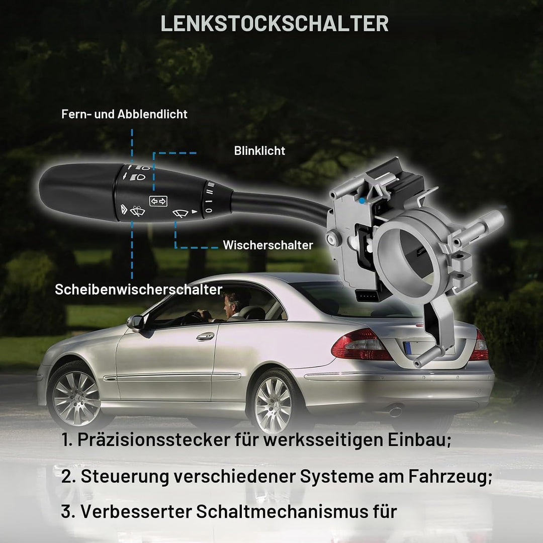 Kombinationsschalter Lenksäulenschalter kompatibel mit C-Klasse W203 S203 CL203 CLK C209 A209 2000–2