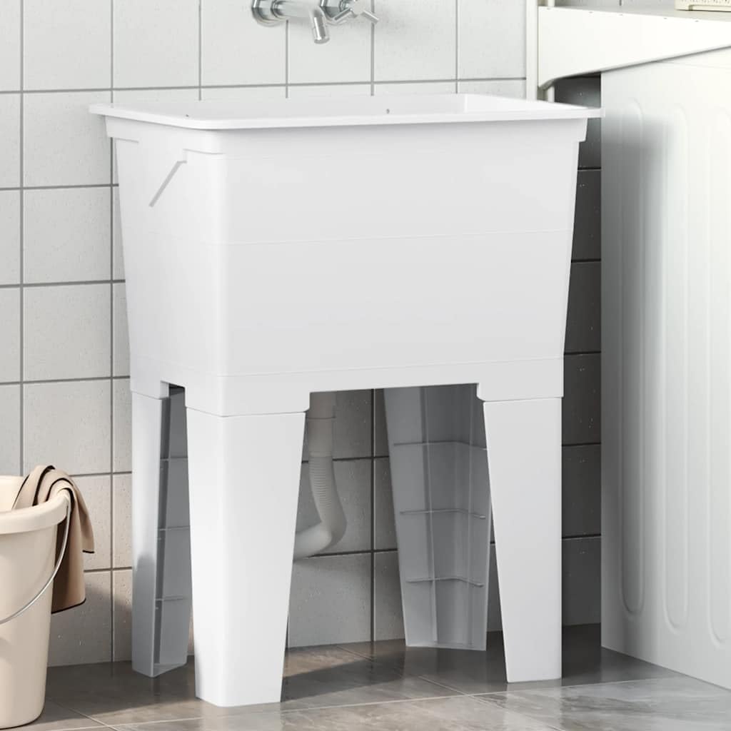 vidaXL Wäschekanne, Waschbecken mit Waschbrett, Waschbecken für Keller Waschküche Garage Geschäft, F