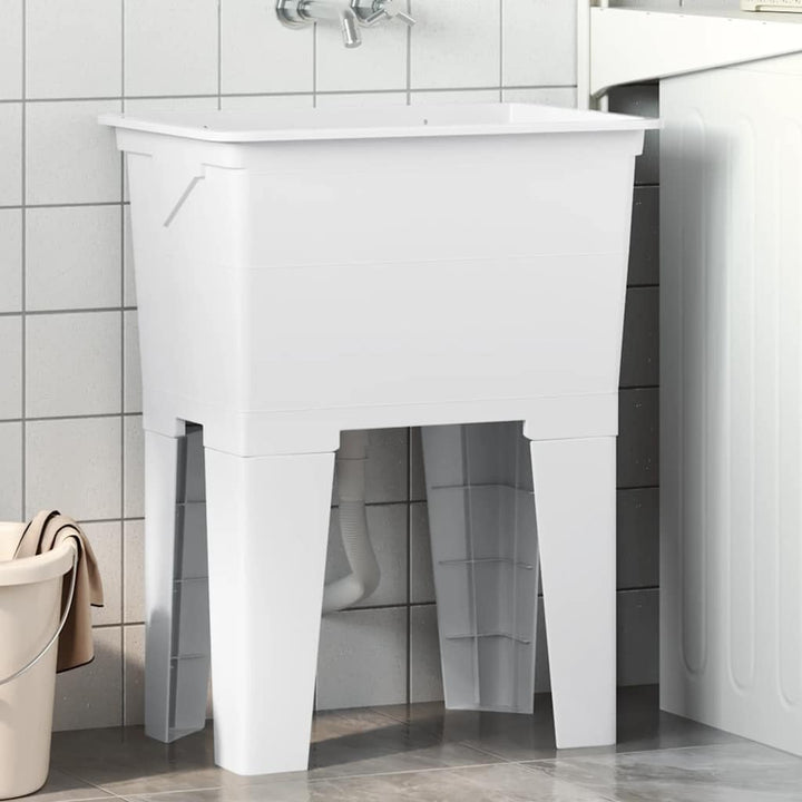 vidaXL Wäschekanne, Waschbecken mit Waschbrett, Waschbecken für Keller Waschküche Garage Geschäft, F