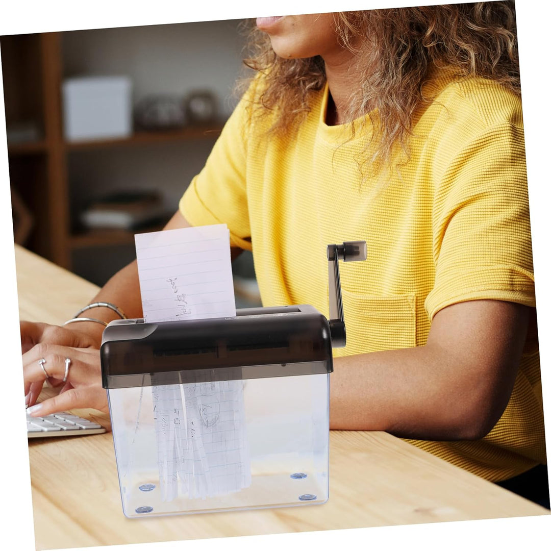 jojofuny Manueller Aktenvernichter Mini Hand Shredder Büro Haushalt Papierzerkleinerer Sicher für Sc