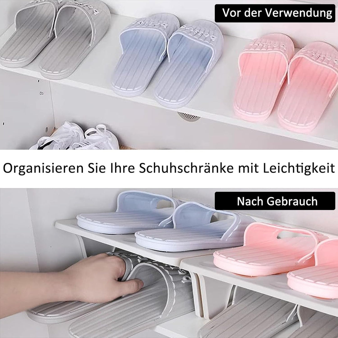 Schuhschlitze Organizer, 4 Stück Schuh Organizer Stapelbar, Rutschfest Schuhe Schrank Schuhorganizer