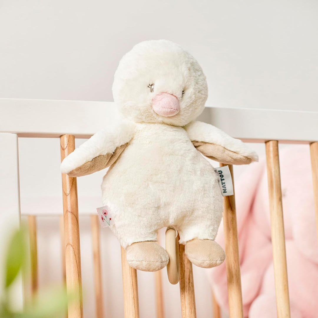 Nattou Spieluhr, Baby-Ente, Wiegelied «La-Le-Lu», Mit Ring, 100% Polyester, FanFan, Weiss