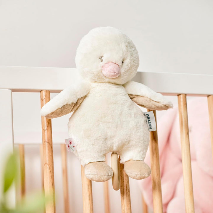 Nattou Spieluhr, Baby-Ente, Wiegelied «La-Le-Lu», Mit Ring, 100% Polyester, FanFan, Weiss