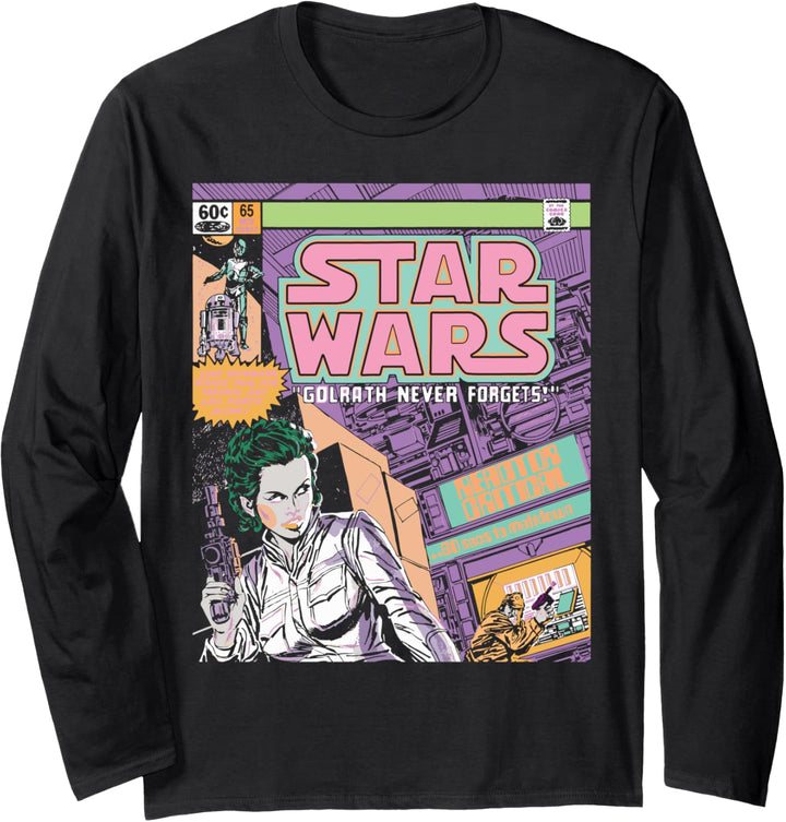 Star Wars Comic Book Cover Princess Leia Retro Langarmshirt