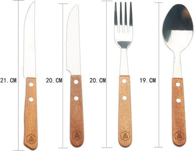 LAGUIOLE - Komplettes Picknick-Set - 18-teilig - Messer - Gabeln - Korkenzieher - Kiefernholzgriffe