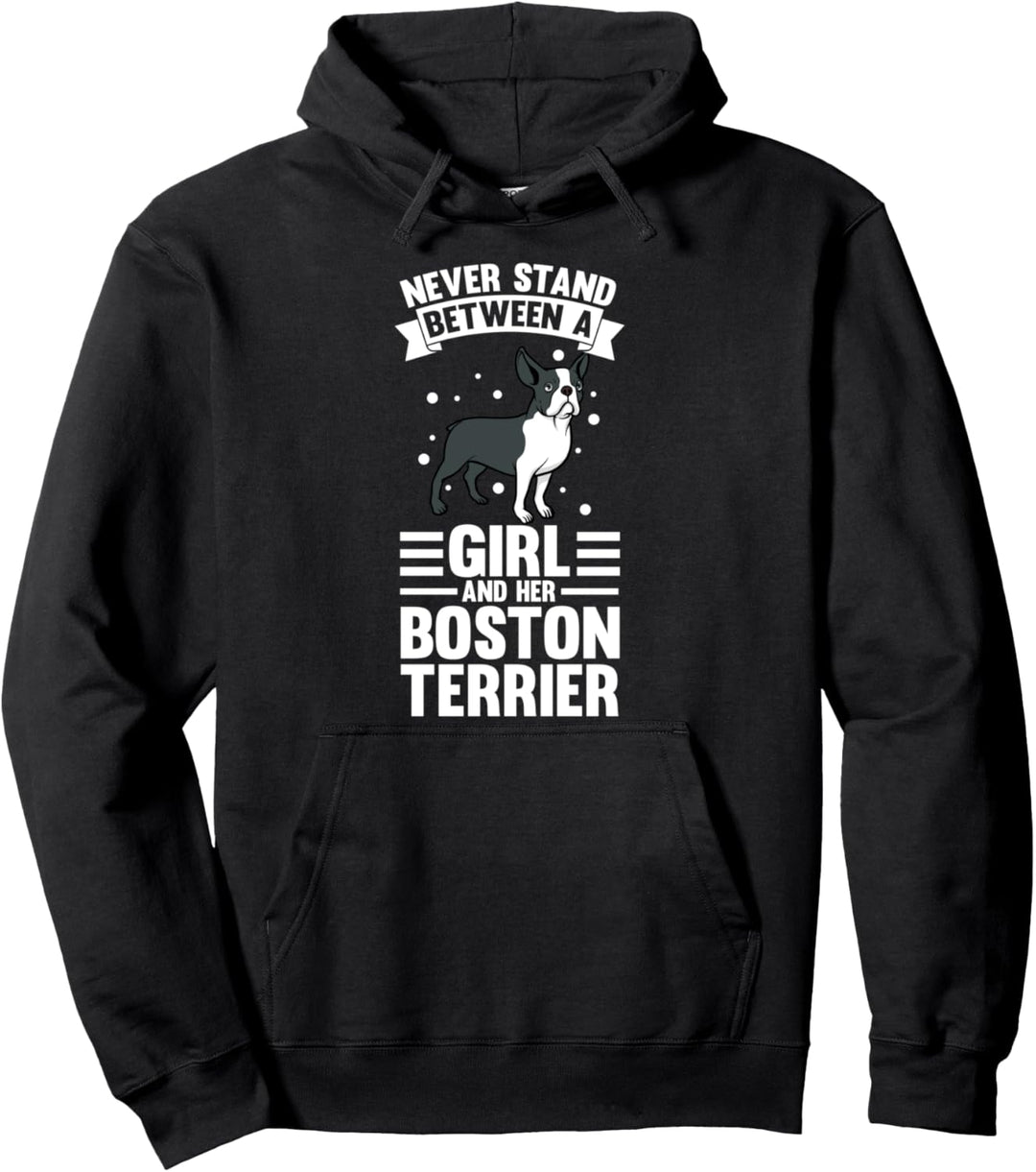 A Girl and her Boston Terrier Border Collie Pullover Hoodie