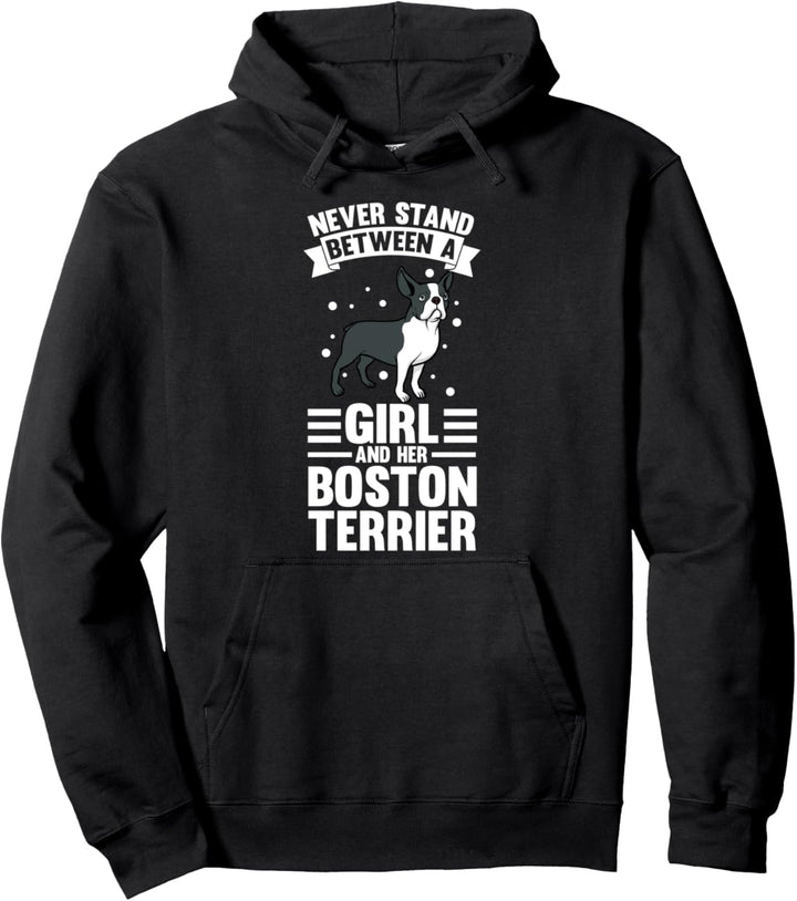 A Girl and her Boston Terrier Border Collie Pullover Hoodie