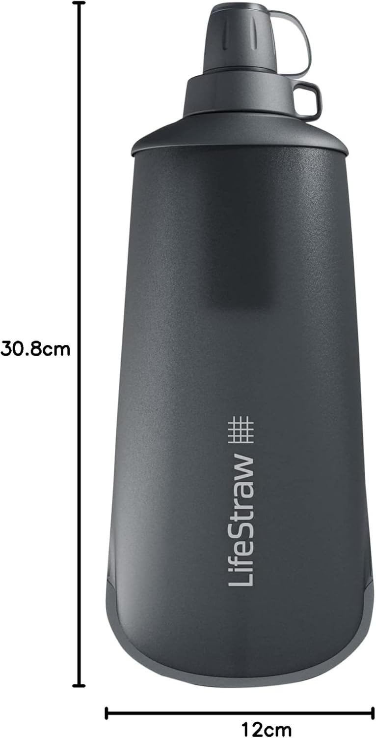 LifeStraw Peak Squeeze Bottle 1L (grey) 1 l Dark Mountain Grey, 1 l Dark Mountain Grey