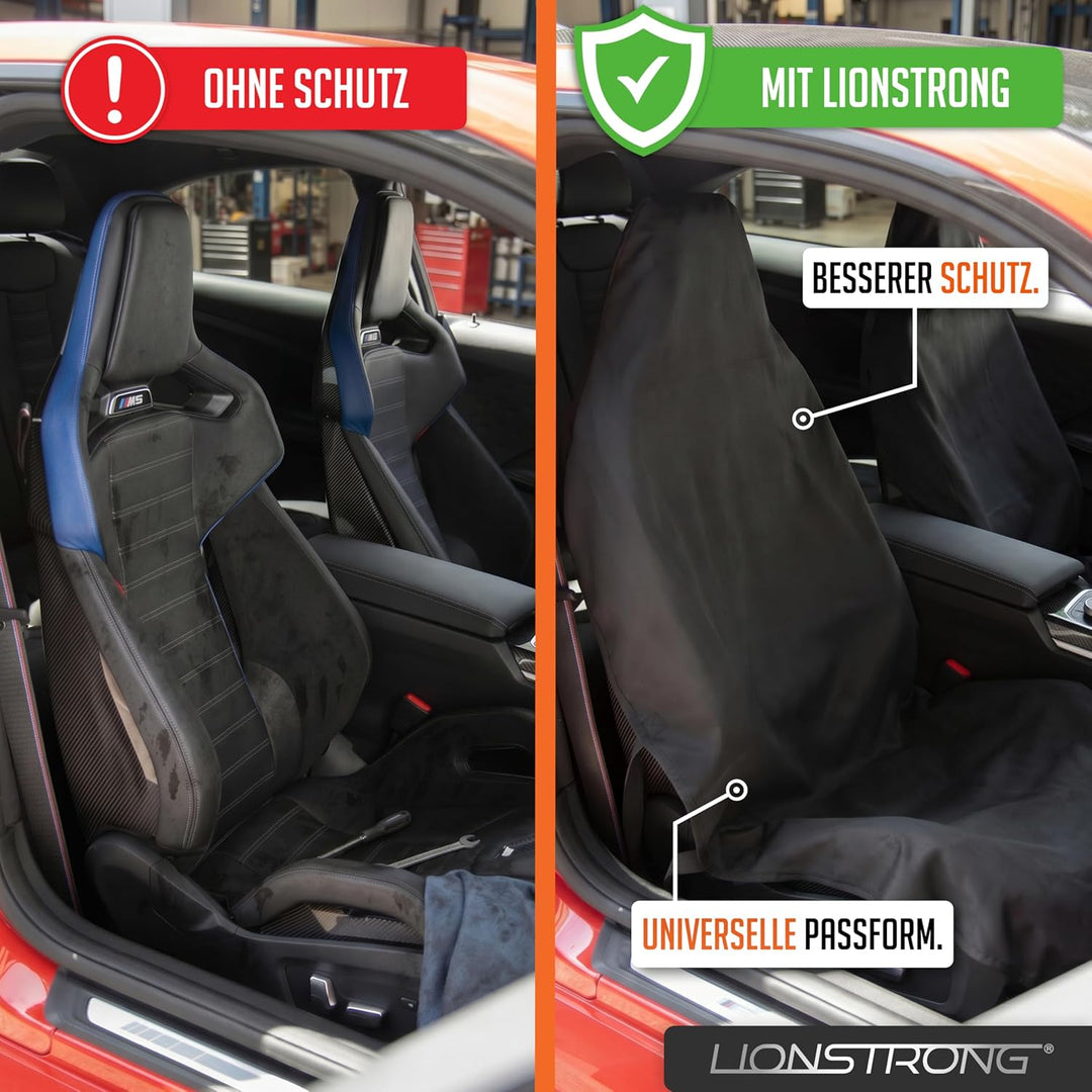 LIONSTRONG® Autositzschoner Vordersitz universell kompatibel [WASSERDICHT] - Autositzbezüge Vordersi