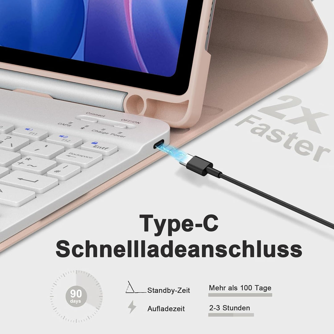 IVEOPPE Tastatur für Xiaomi Redmi Pad 2 & SE 11 Zoll, Hülle mit Bluetooth Abnehmbarer Tastatur für R