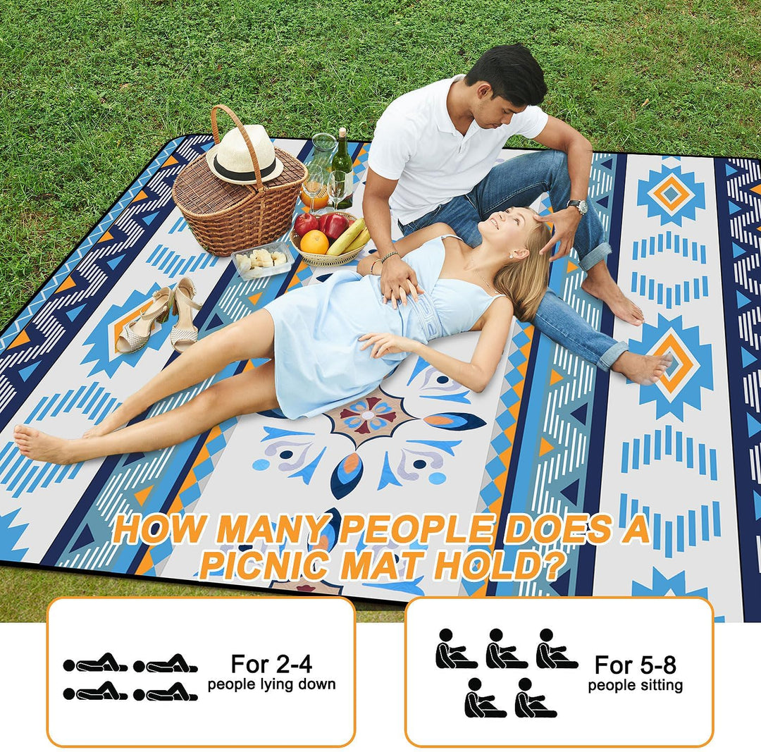 EXTSUD Outdoor Picknickdecke, 200x200cm Camping Picknick Matte Feuchtigkeit Pad Meeres-Herz Tragbare