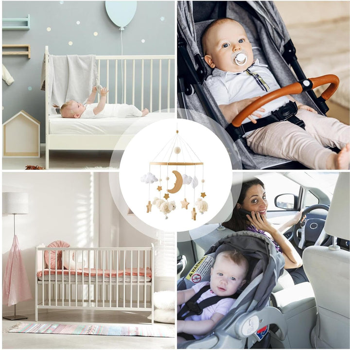 Beistellbett Mobile, Baby Deko, Wolken Deko, Babybett Zimmerdeko Hängespielzeug, Beruhigendes Intera